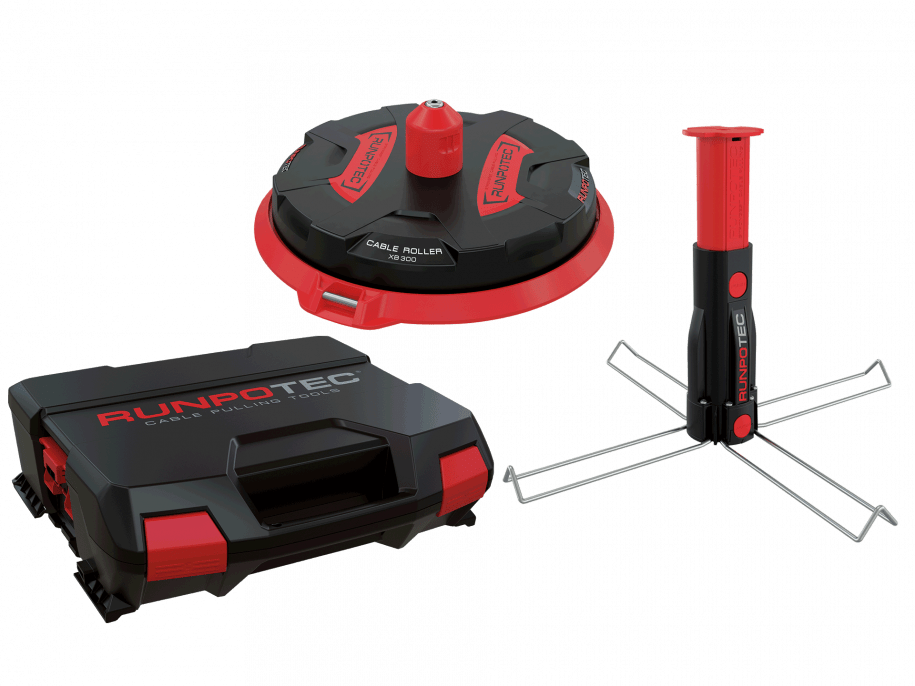 XB 300 - komple-set kablo makarası açıcı + çok işlevli mil içinde sistem çantası RUNPOTEC XB 300 - Komple Set Kablo Makarası + Çok Fonksiyonlu Mandrel sistem çantasında - 10170
